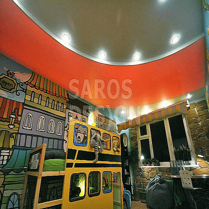 Купить двухуровневые натяжные потолки Saros Design в Кингисеппе.