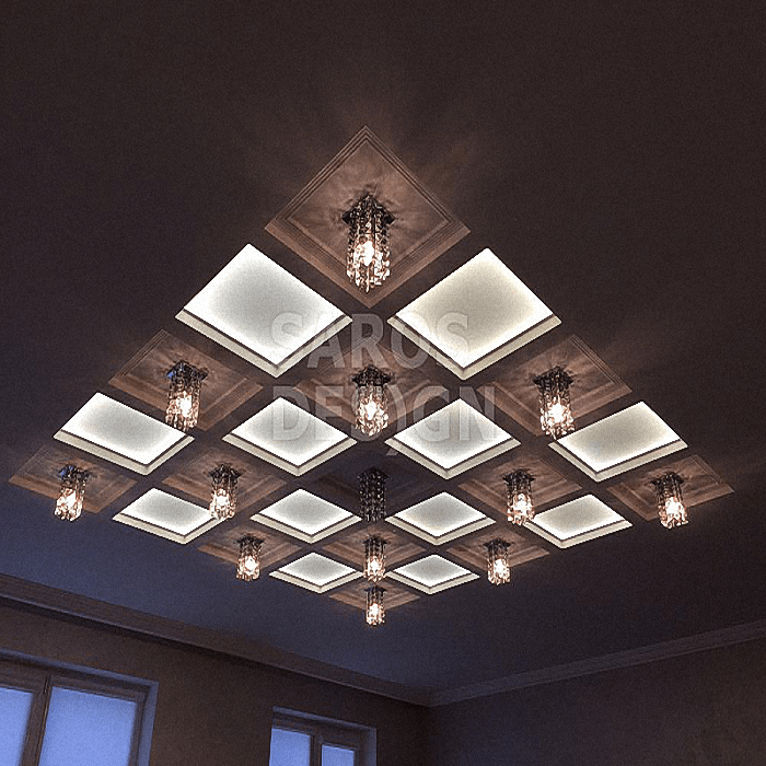 Купить двухуровневые натяжные потолки Saros Design в Кингисеппе.