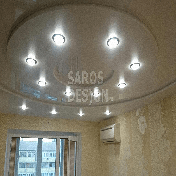 Купить двухуровневые натяжные потолки Saros Design в Кингисеппе.