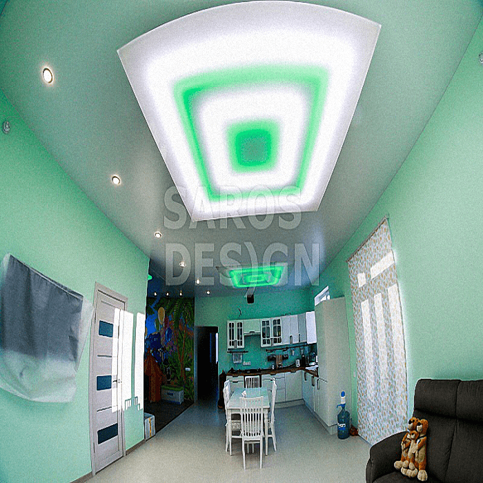 Купить натяжные потолки со светодиодной подсветкой Saros Design в Кингисеппе.