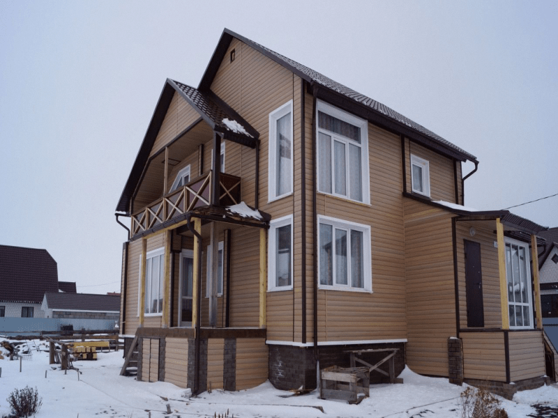 Купить в г. Кингисеппе, с доставкой сайдинг Tecos «Natural wood effect» Блок-Хаус Двойной оцилиндрованный брус